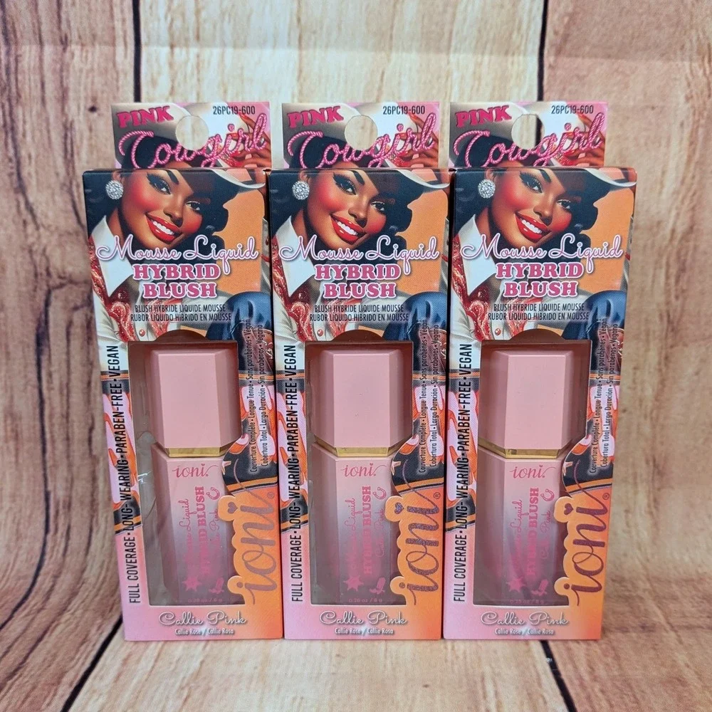 3 PK Ioni Pink Cowgirl Mousse Liquid Hybrid Blush Callie Pink